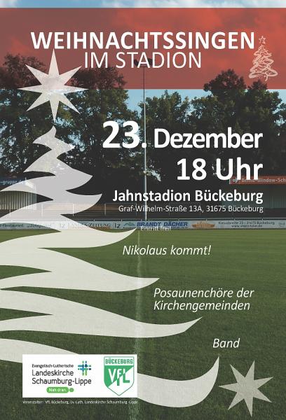 Plakat zum Weihnachtssingen im Jahnstadion